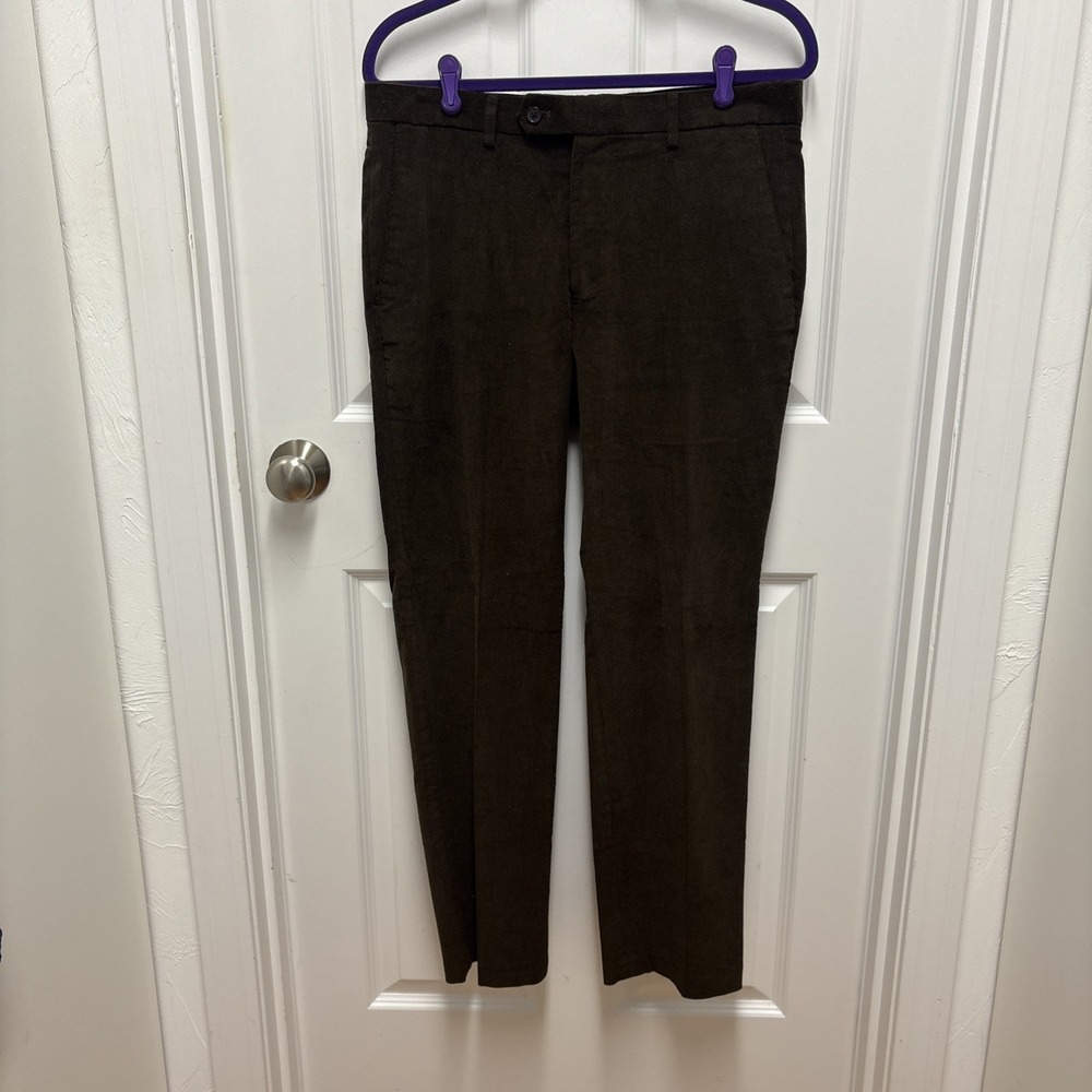 Lauren Ralph Lauren‎ Pants Brown Corduroy Stretch Slacks Black Label - 33W X 30L